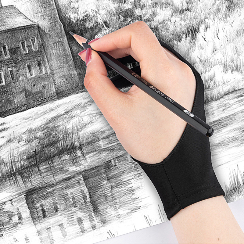 아티스트 페인트 장갑 종이에 대 한 2 손가락으로 팜 거부 장갑 스케치 iPad 그래픽 드로잉 왼쪽 및 오른손에 적합